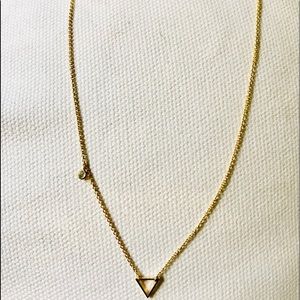 Simple gold triangle necklace